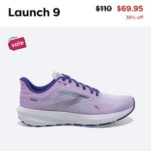 Brooks Launch 9 tennis shoes in purple